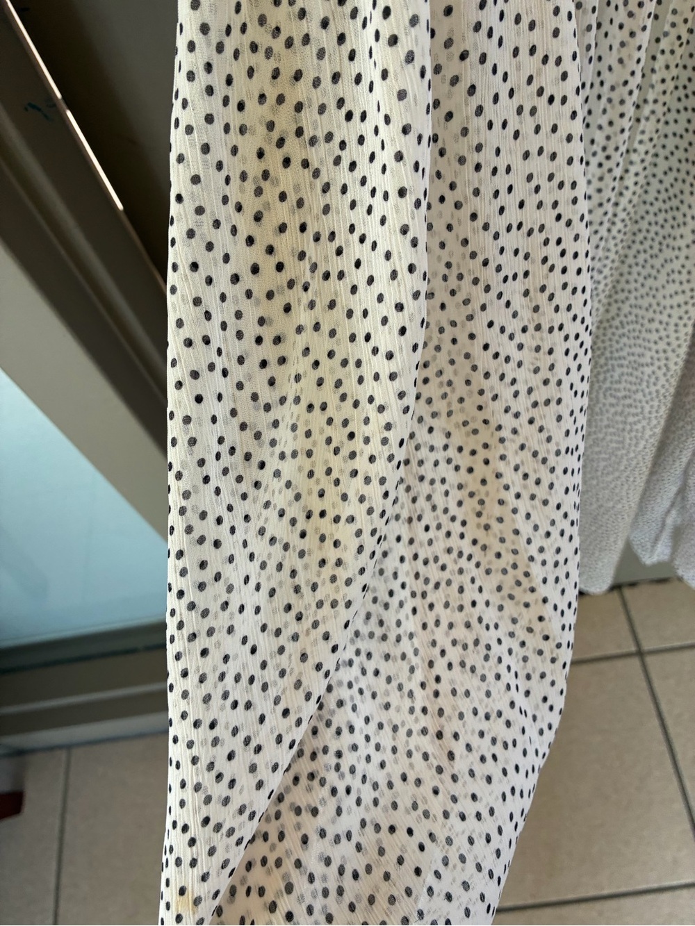 Forever 21 Cream Blouse with Black Polka Dots